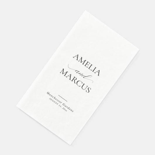 Elegant Classic Script Calligraphy Wedding Serviette (Ecke)