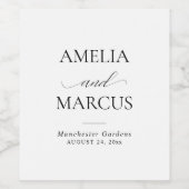 Elegant Classic Script Calligraphy Wedding Weinetikett (Einzelnes Label)