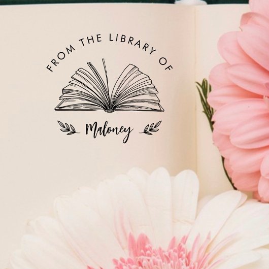 Elegant Classic Script From the Library Of Custom  Gummistempel