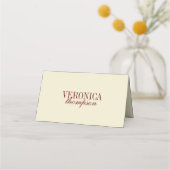 Elegant Classic Script Ivory Cream Wedding Custom Platzkarte (Rückseite)