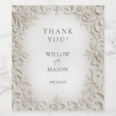 Elegant Classic Scrollwork Baroque Wedding Weinetikett (Einzelnes Label)