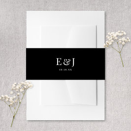 Elegant Classic Vintage Typography Black Wedding Einladungsbanderole