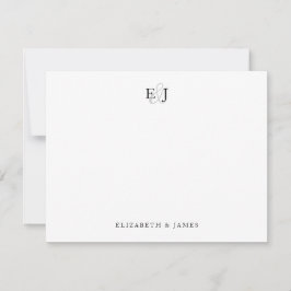 Elegant Classic Wedding Monogram Vielen Dank Mitteilungskarte