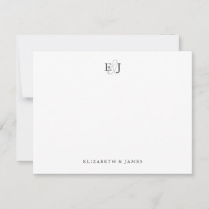 Elegant Classic Wedding Monogram Vielen Dank Mitteilungskarte
