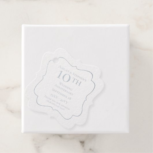 Elegant Classy 10. Hochzeitstag Geschenkanhänger (Mit Box)