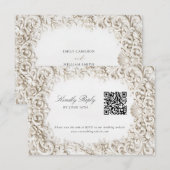 Elegant Classy Baroque Frame RSVP with QR Code Begleitkarte (Vorne/Hinten)