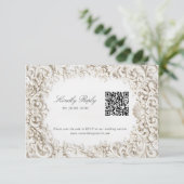 Elegant Classy Baroque Frame RSVP with QR Code Begleitkarte (Stehend Vorderseite)