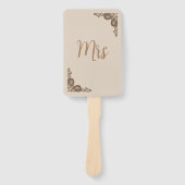 Elegant Classy Beige verziert Mrs. or Mr. Wedding Fächer (Vorderseite)