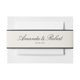 Elegant Classy Black and Ivory Wedding Einladungsbanderole