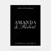 Elegant Classy Black and White Wedding Acrylschild (Vorderseite)