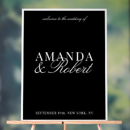 Elegant Classy Black and White Wedding Acrylschild