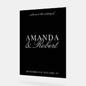 Elegant Classy Black and White Wedding Acrylschild (Winkel)