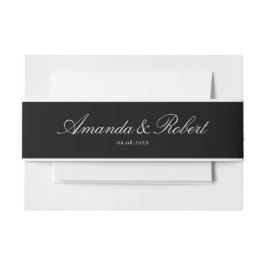 Elegant Classy Black and White Wedding Einladungsbanderole