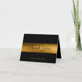 Elegant Classy Black | Goldene Bereavement Dankeskarte (Vorderseite)