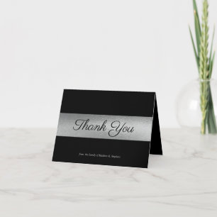 Elegant Classy Black   Silver Bereavement Dankeskarte