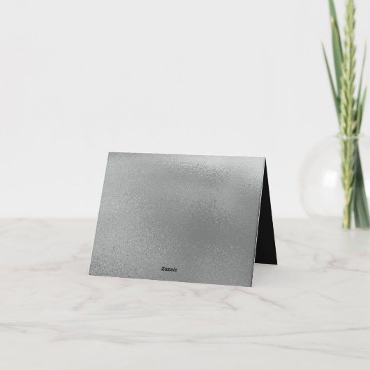 Elegant Classy Black | Silver Bereavement Dankeskarte (Rückseite)