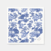 Elegant Classy Blue Toile Serviette (Vorderseite)