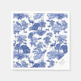 Elegant Classy Blue Toile Serviette