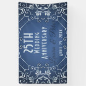 Elegant Classy Blue und Silver Wedding Jubiläum Banner (Vertikal)