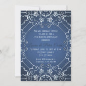 Elegant Classy Blue und Silver Wedding Jubiläum Einladung (Vorderseite)