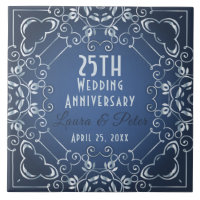 Elegant Classy Blue und Silver Wedding Jubiläum