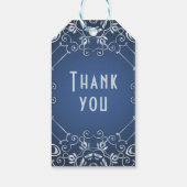 Elegant Classy Blue und Silver Wedding Jubiläum Geschenkanhänger (Rückseite)