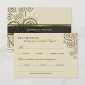 Elegant Classy Boho Green Spirals Wedding RSVP Karte (Vorne/Hinten)