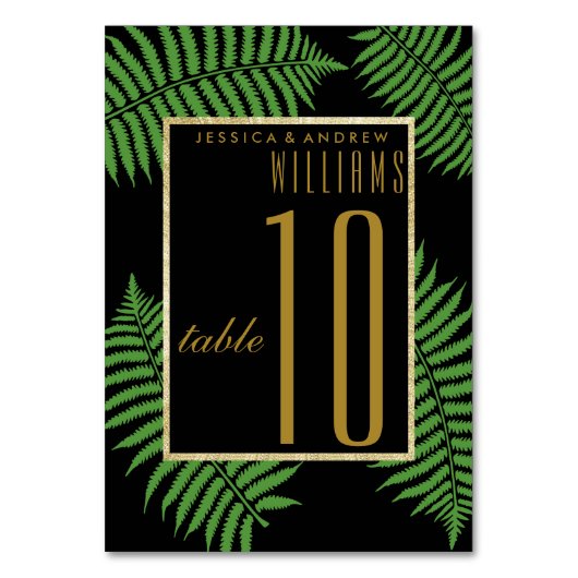 Elegant Classy Bracken Wedding Tischnummer (Vorderseite)