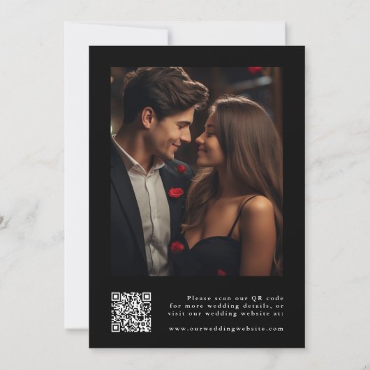 Elegant Classy Calligraphy Wedding Black Save The Date (Rückseite)