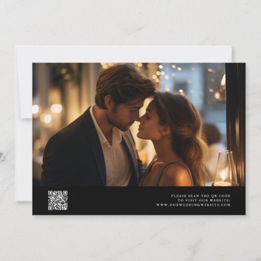 Elegant Classy Calligraphy Wedding Black Save The Date (Rückseite)