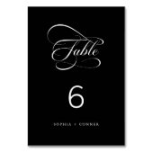 Elegant Classy Calligraphy Wedding Black Tischnummer (Vorderseite)