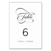 Elegant Classy Calligraphy Wedding Tischnummer (Vorderseite)