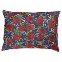 Elegant Classy Damask Vintage Rote Rose Navy Blue