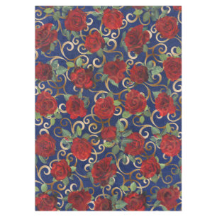 Elegant Classy Damask Vintage Rote Rose Navy Blue Tischdecke