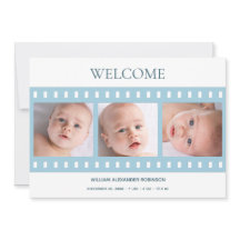 Elegant Classy Filmstrip Baby Boy Foto Blue Birth