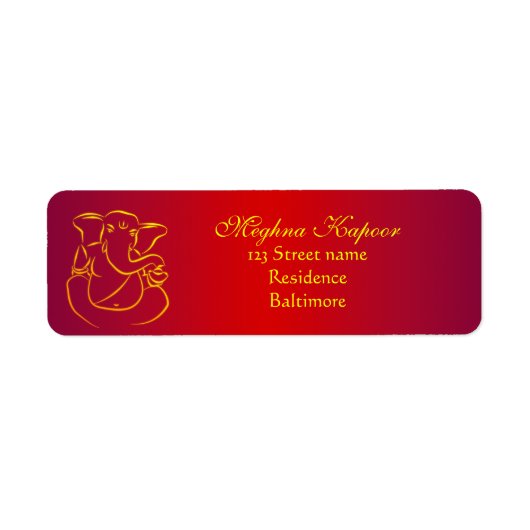 Elegant Classy Ganesh/Indian God Address Labels (Vorne)