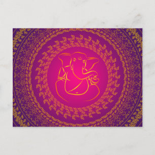 Elegant Classy Ganesh/ Indian God PostCard Postkarte
