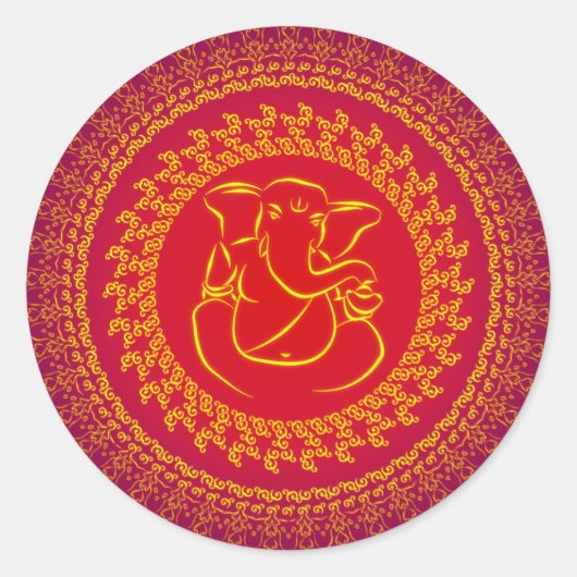 Elegant Classy Ganesh/Indian God Sticker (Vorderseite)