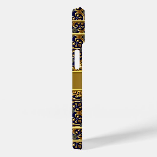 Elegant Classy Gold Blue Case-Mate iPhone Hülle (Rückseite / Rechts)