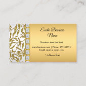 Elegant Classy Gold Damask Floral White Visitenkarte (Rückseite)