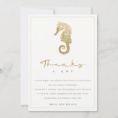 ELEGANT CLASSY GOLD FOIL NAVY SEEPFERD WEDD DANKESKARTE (Vorderseite)