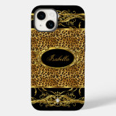 Elegant Classy Gold Leopard Black Case-Mate iPhone Hülle (Rückseite)