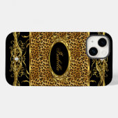 Elegant Classy Gold Leopard Black Case-Mate iPhone Hülle (Rückseite (Horizontal))