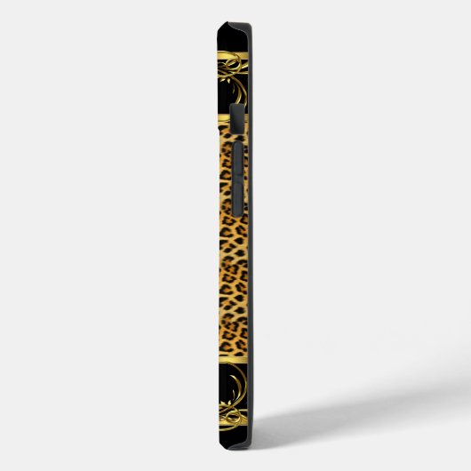 Elegant Classy Gold Leopard Black Case-Mate iPhone Hülle (Rückseite / Links)