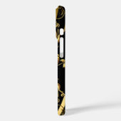 Elegant Classy Gold Zebra Black Floral Case-Mate iPhone Hülle (Rückseite / Links)