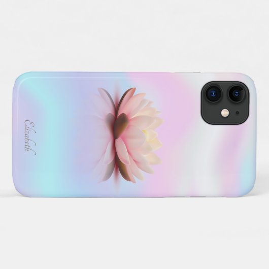 Elegant Classy Lotus Blume Holographic Case-Mate iPhone Hülle (Rückseite (Horizontal))