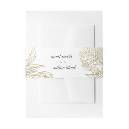 ELEGANT CLASSY LUXE GOLD FOIL FLORAL WEDD EINLADUNGSBANDEROLE