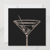 Elegant Classy Martini Dink Adult Black Birthday Einladung (Rückseite)