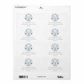 Elegant Classy Navy Blue Hanukkah Floral Address (Vorne)