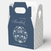 Elegant Classy Navy Blue Happy Hanukkah Floral Geschenkschachtel (Geöffnet)